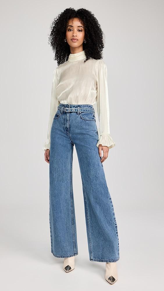 3.1 Phillip Lim Denim Wide Leg Belted Jeans | Shopbop Product Image