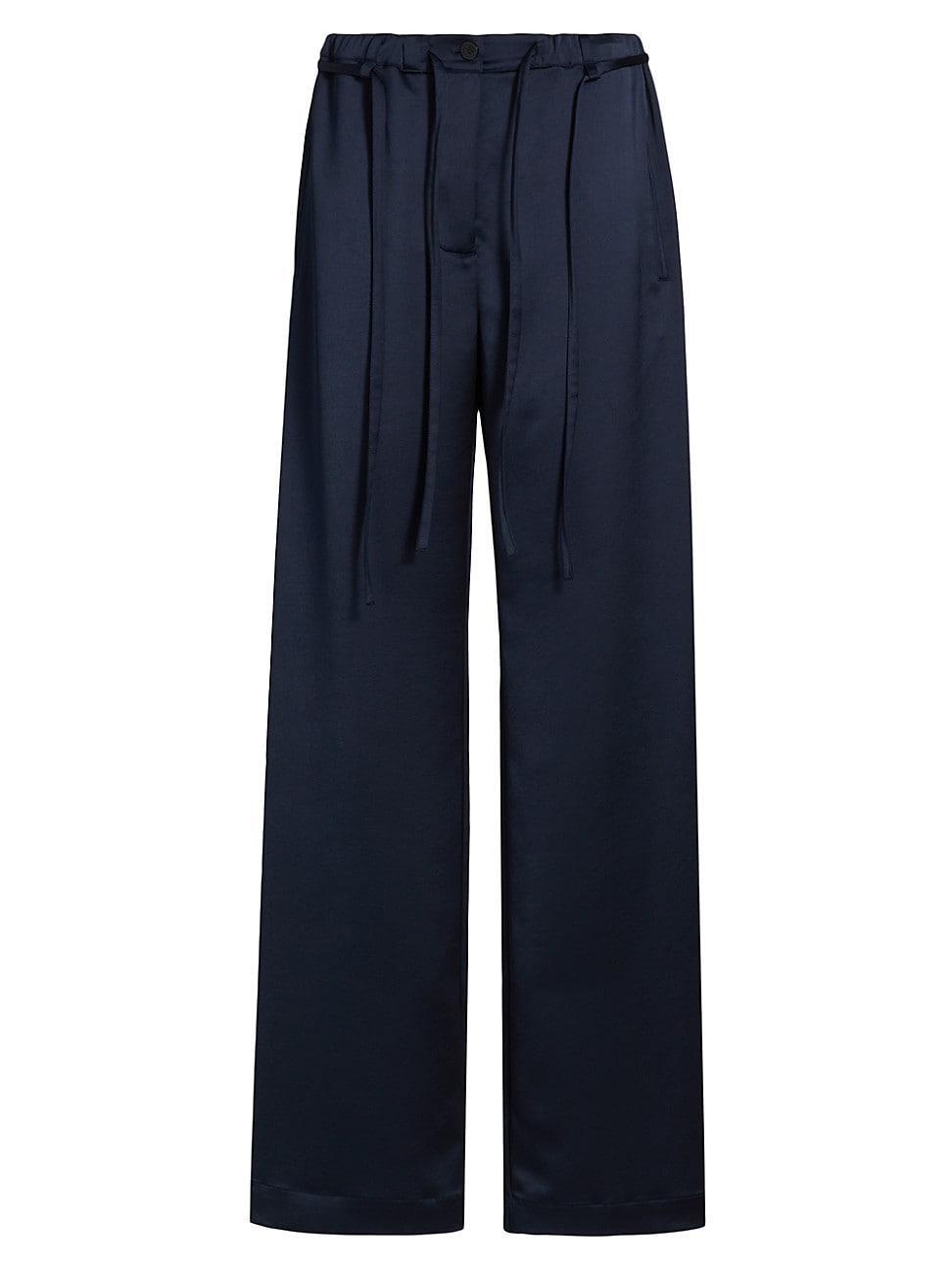 Womens Magnus Satin Straight-Leg Pants product image