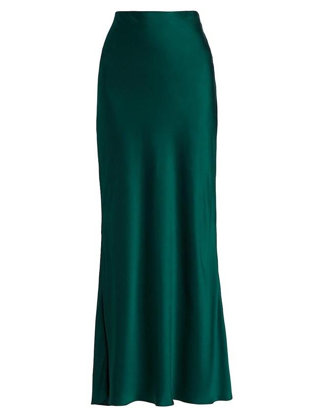 Womens Bias Satin Silk Maxi Skirt Product Image