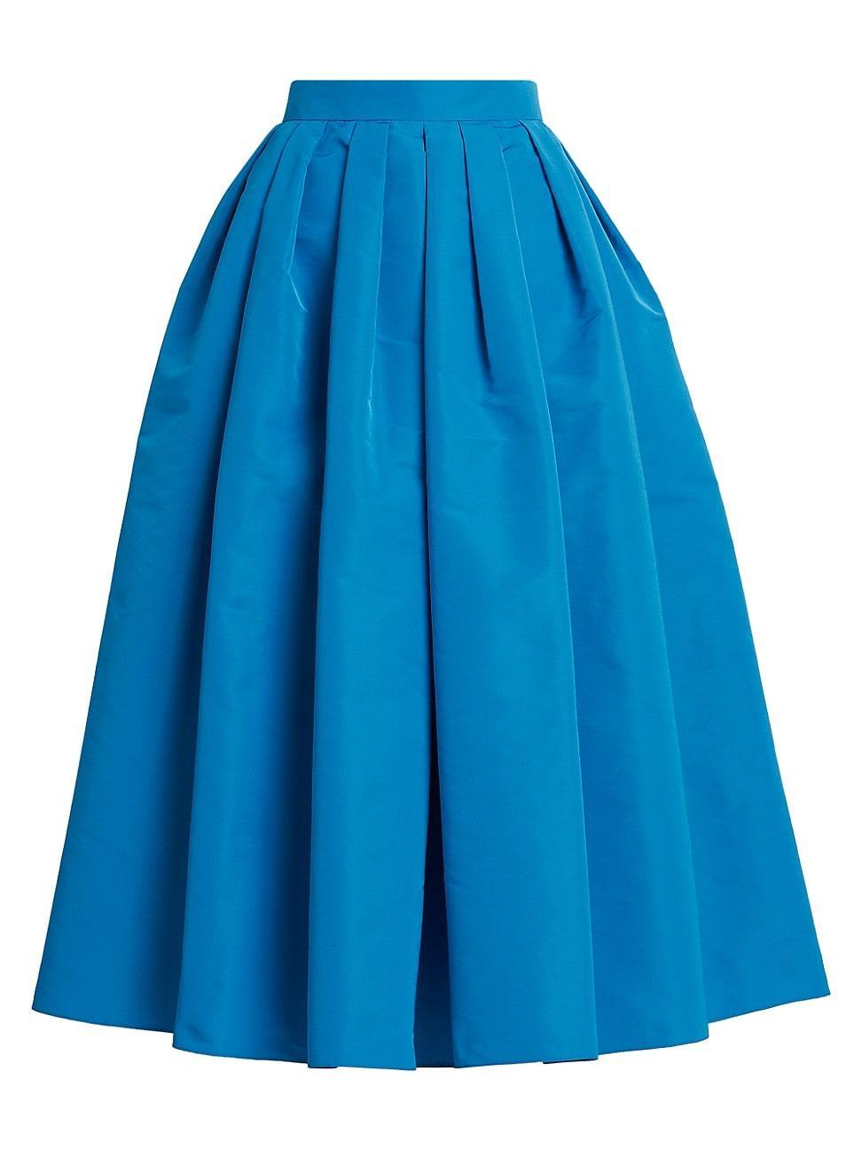 Womens Pleated Flare Midi-Skirt Product Image