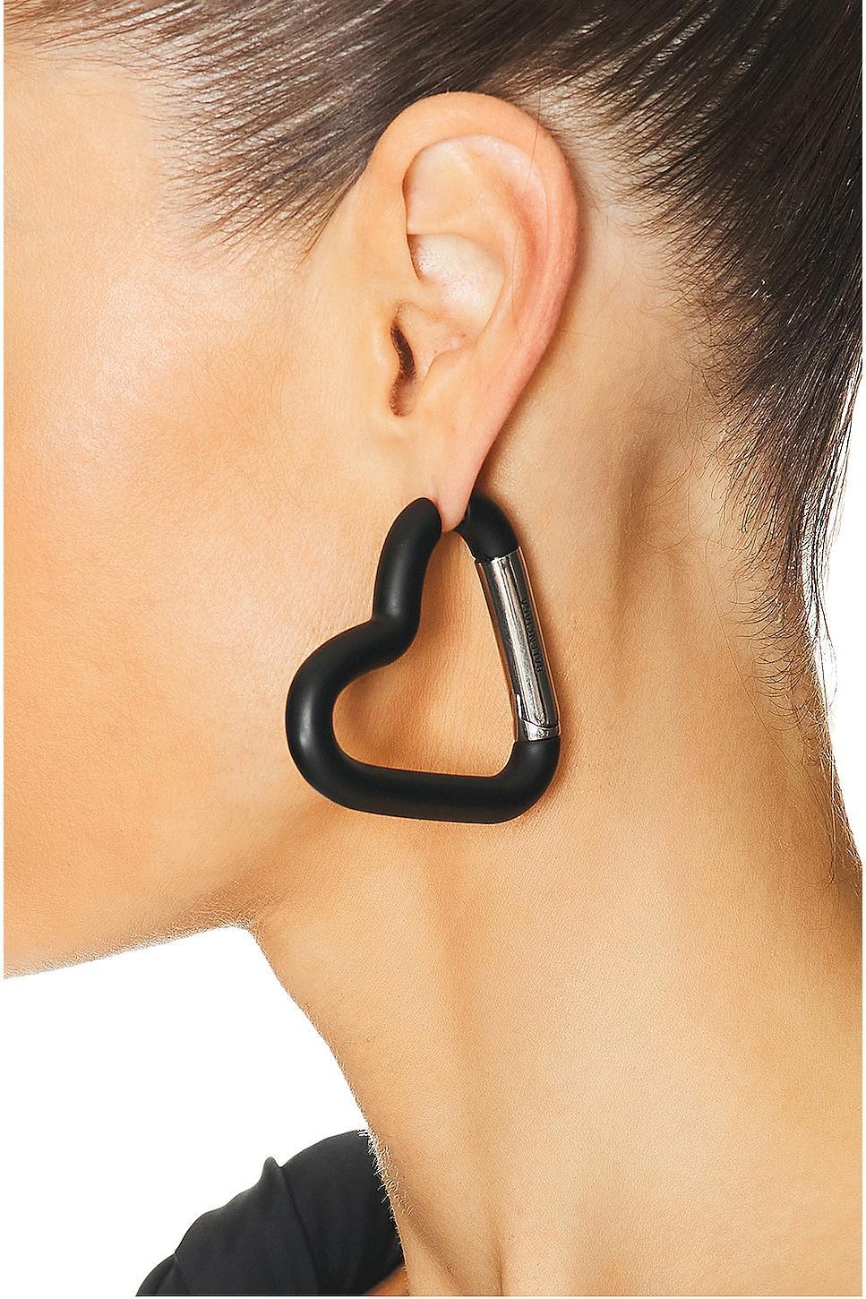 Balenciaga Love Clip Earrings in Black Product Image