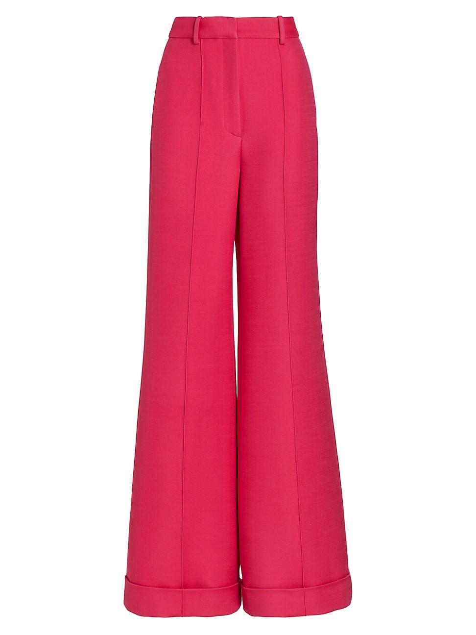 Womens High-Waisted Wide-Leg Flared Pants Product Image