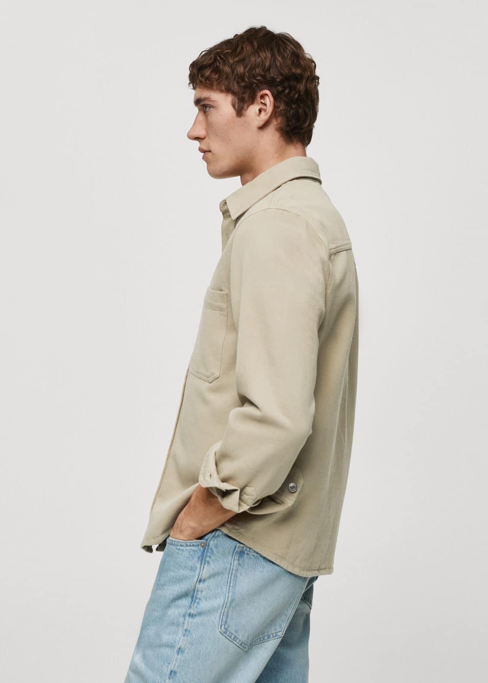 MANGO MAN - Regular-fit overshirt with pocket khakiMen Product Image