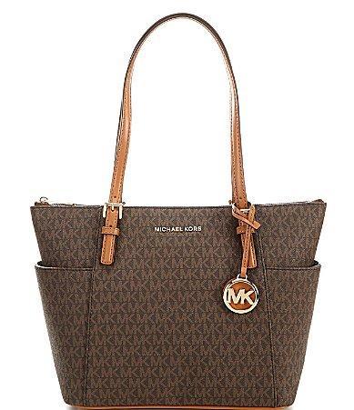 Womens Jet Set East/West Coated Canvas Top-Zip Tote Product Image