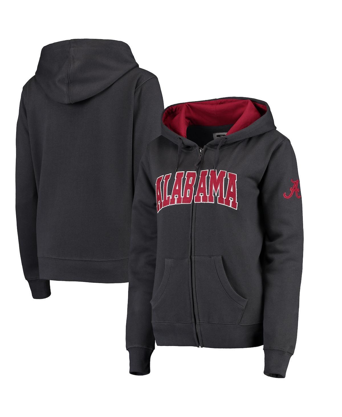 Womens Stadium Athletic Charcoal Alabama Crimson Tide Arched Name Full-Zip Hoodie Product Image