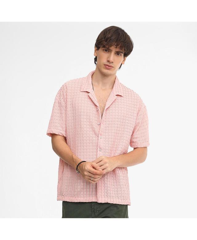 Campus Sutra Mens Strokes-Textured Shirt Product Image