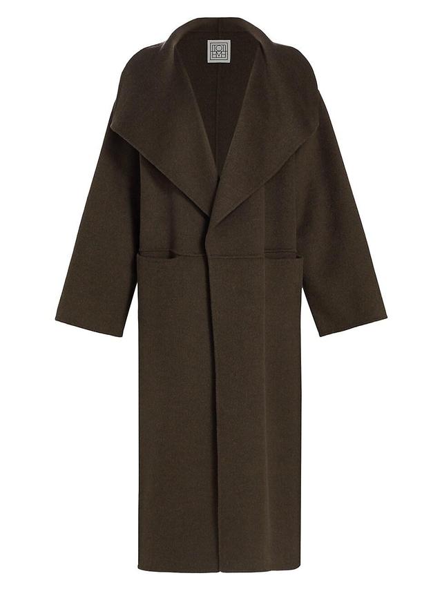 Womens Long Wool & Cashmere Coat Product Image