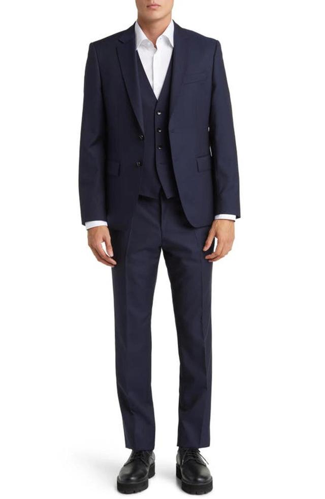 Huge Wool 3-piece Suit In Navy Product Image