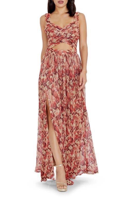 Womens Mirabella Floral Crossover Cut-Out Gown Product Image