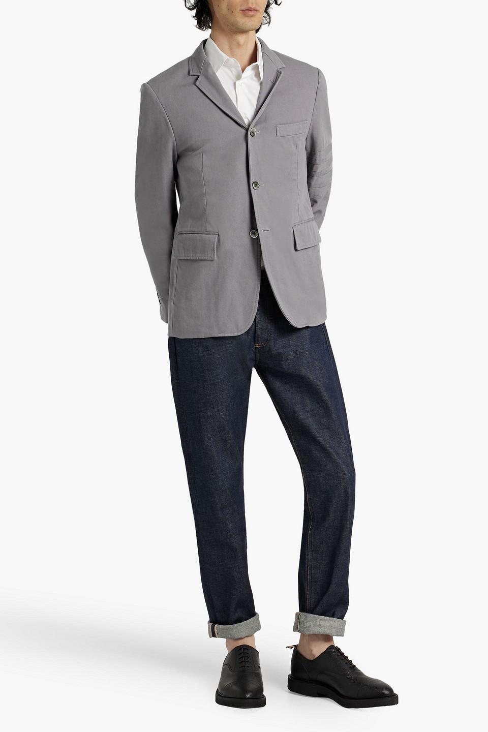 Cotton-gabardine Blazer In Gray Product Image