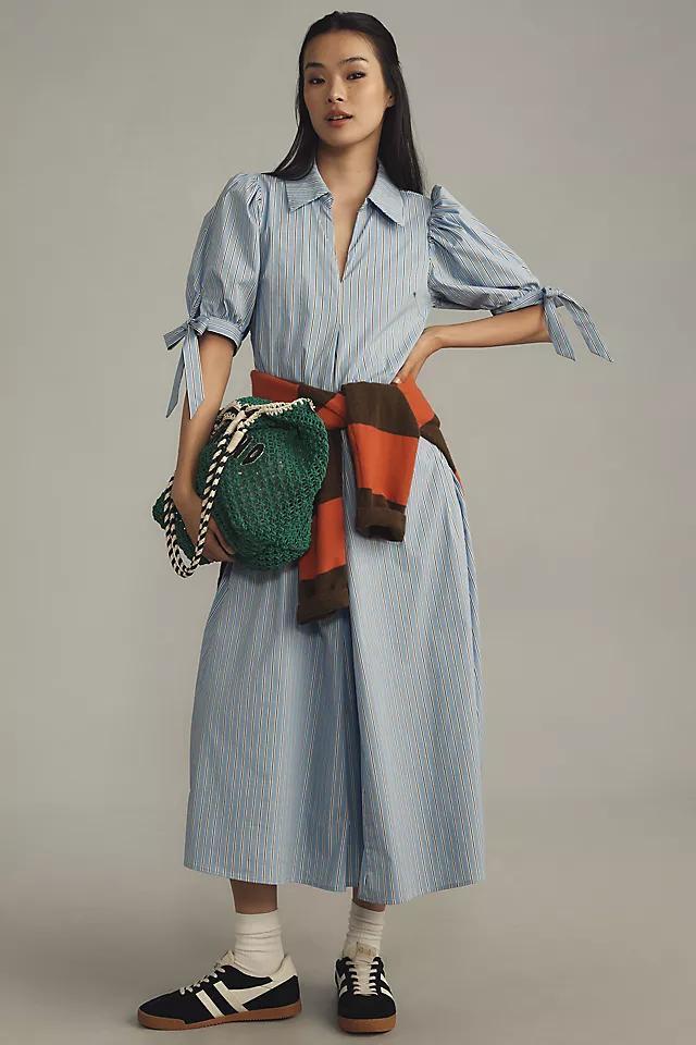 English Factory Puff-Sleeve A-Line Midi Shirt Dress Product Image