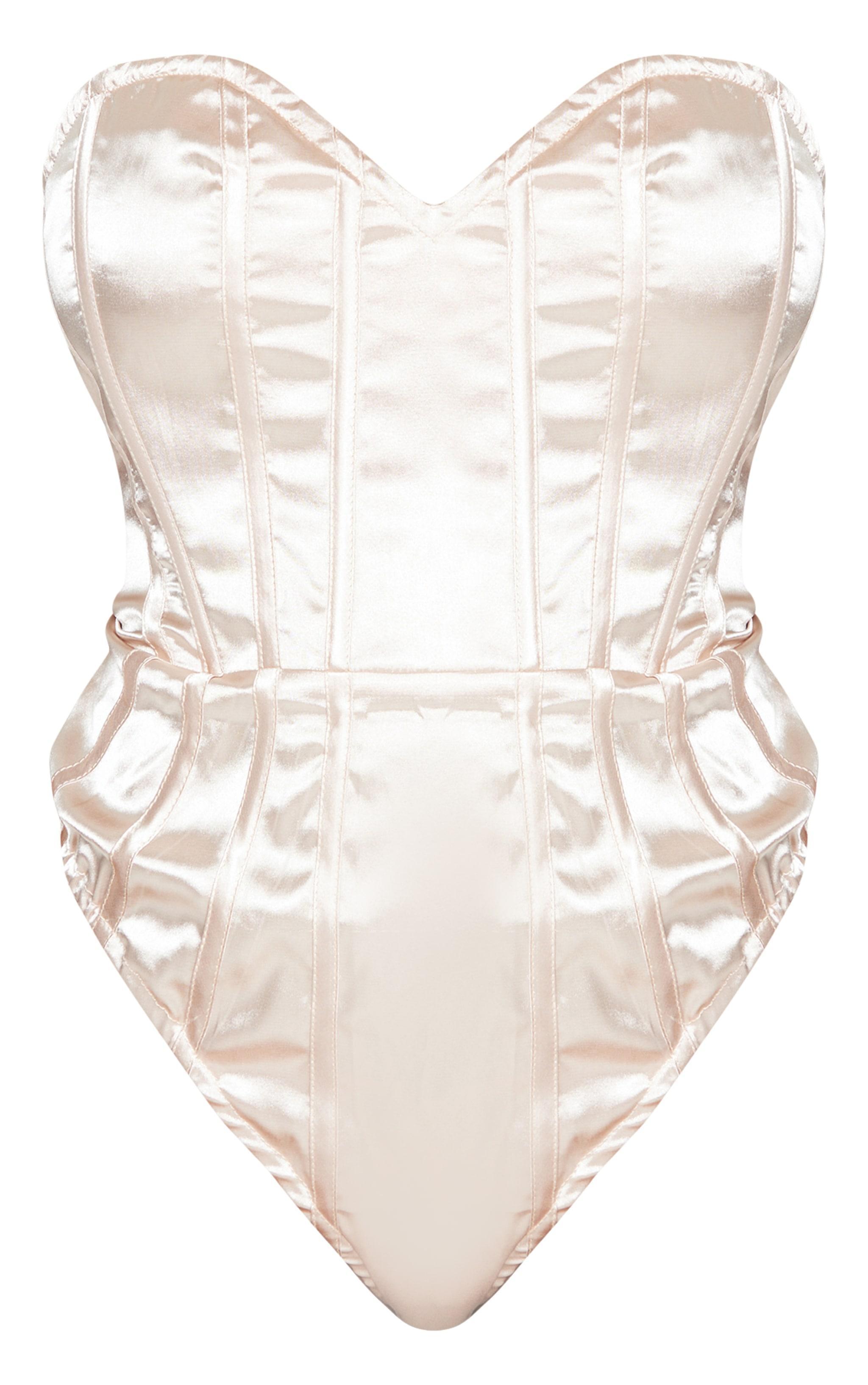 Shape Stone Satin Bandeau Corset Bodysuit Product Image