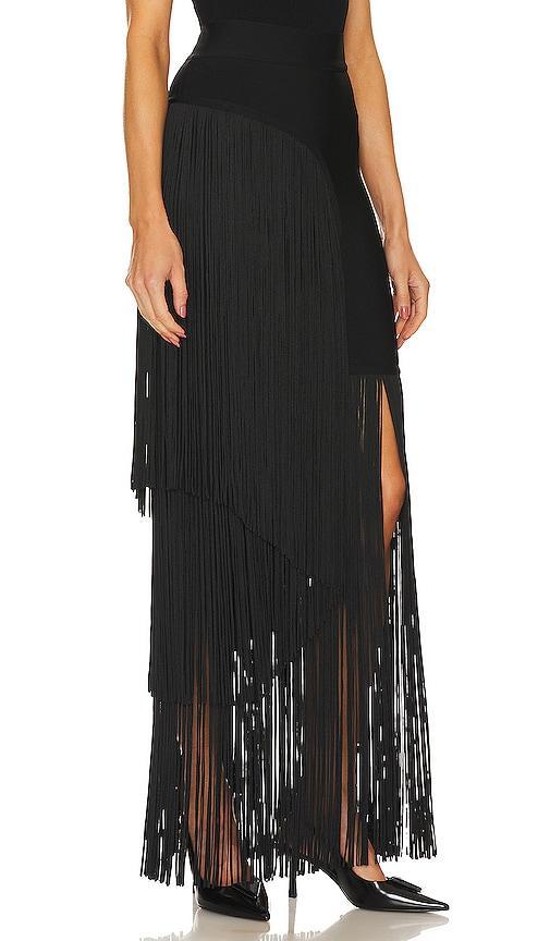 Womens Asymmetric Fringe Maxi Skirt Product Image