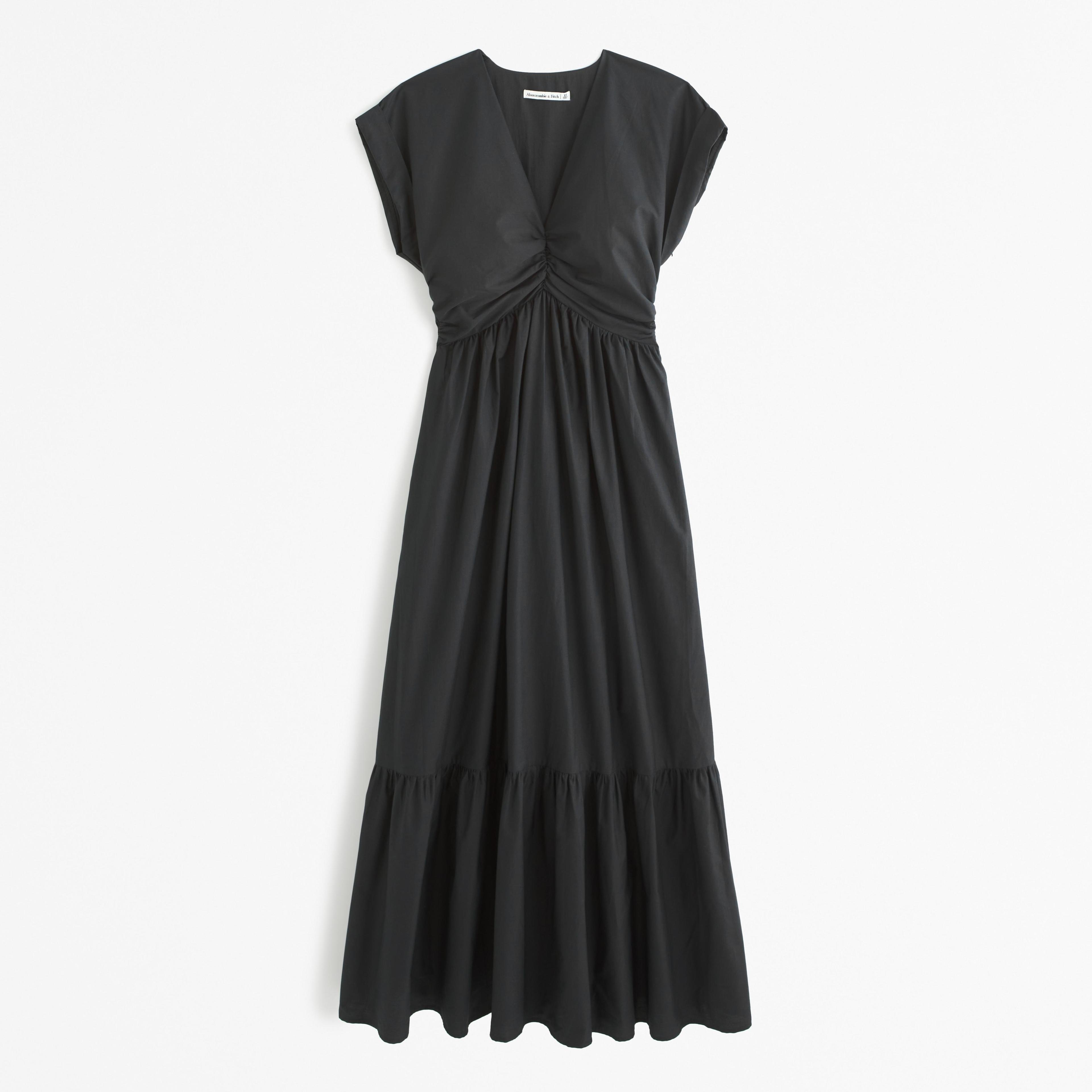 Cinch-Front Poplin Midi Dress Product Image