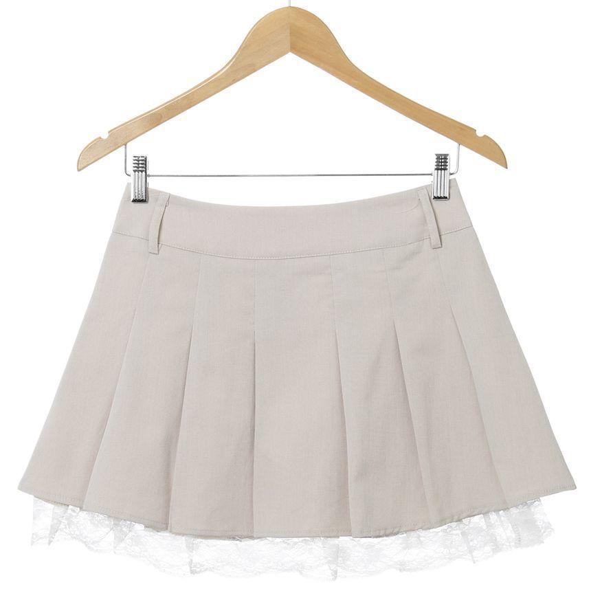 Pleated Mini A-Line Skirt Product Image