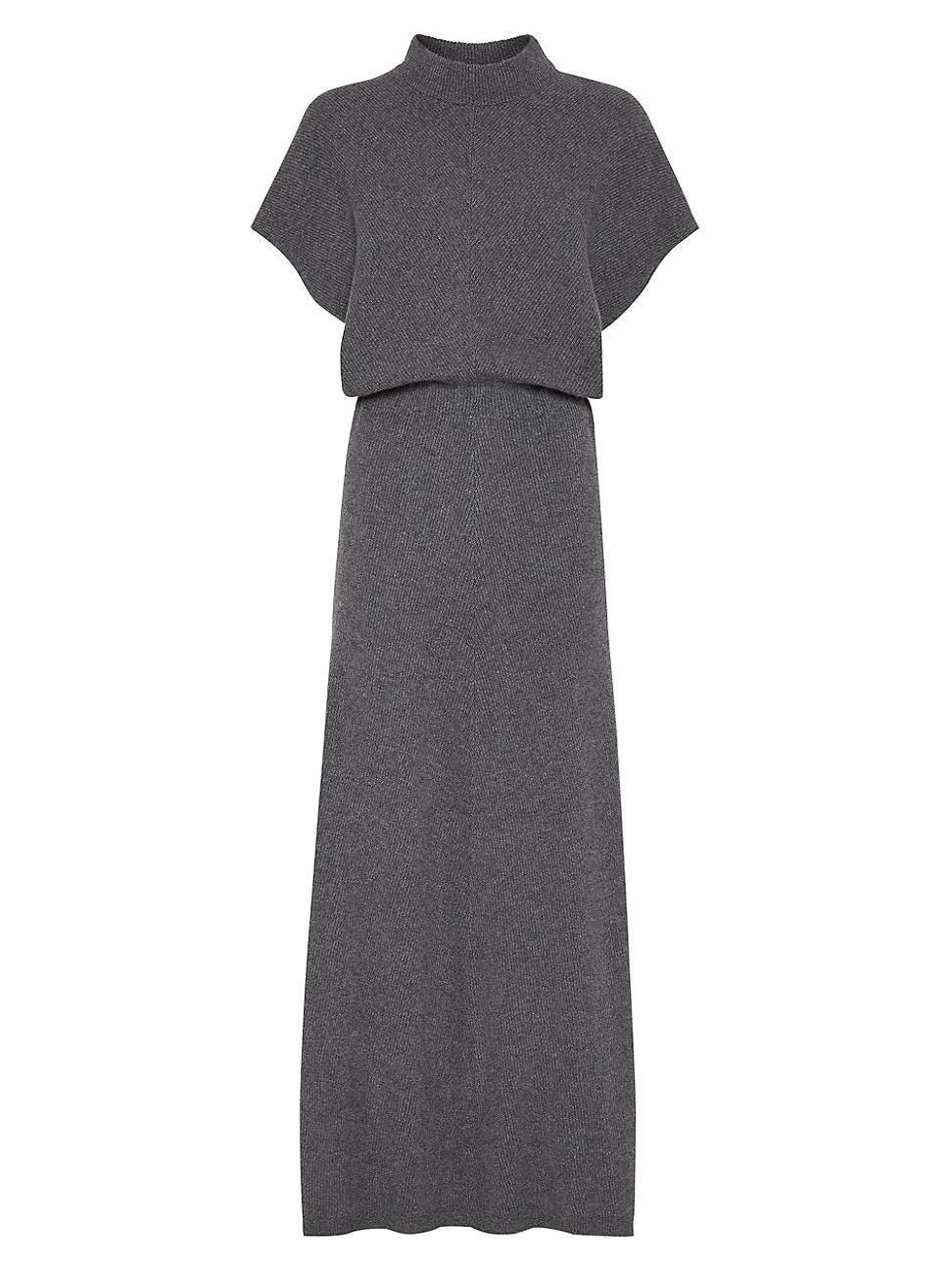 Womens Cashmere English Rib Diagonal Knit Dress Product Image