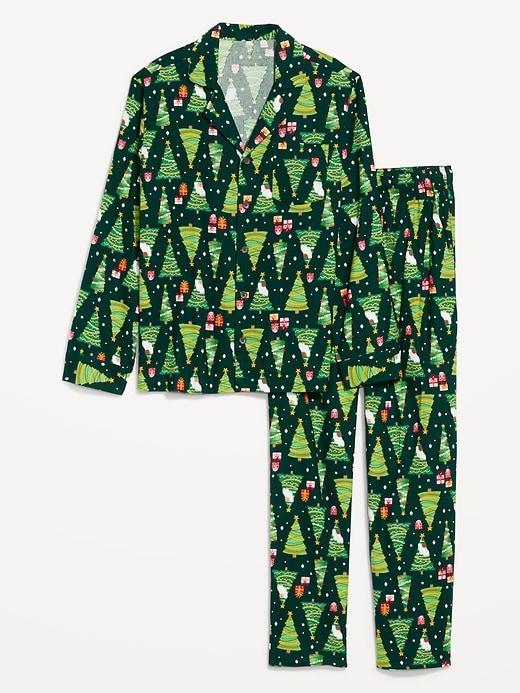 Printed Flannel Pajama Set Product Image