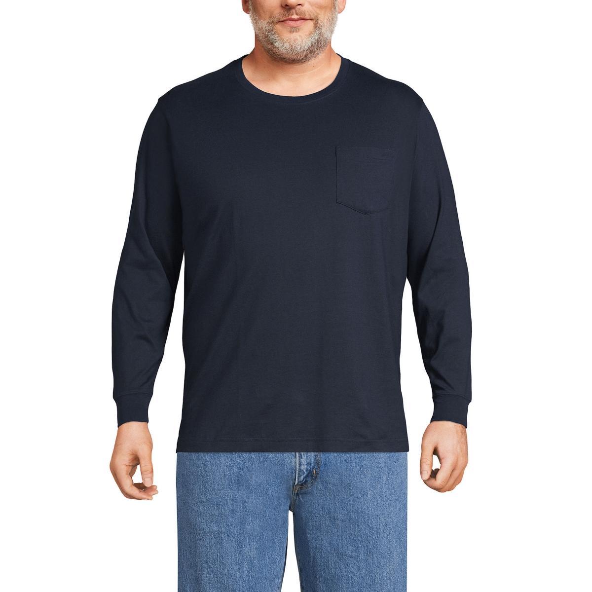 Lands End Big & Tall Super-t Long Sleeve T-Shirt with Pocket Product Image