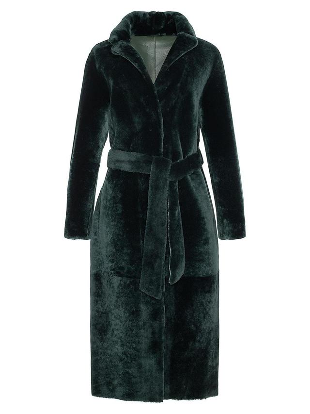 Womens Select Shearling Lamb Coat with Belt Product Image