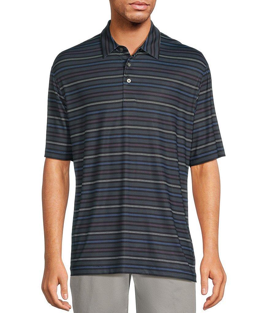 Roundtree & Yorke Performance Short Sleeve Birdseye Stripe Polo Shirt Product Image