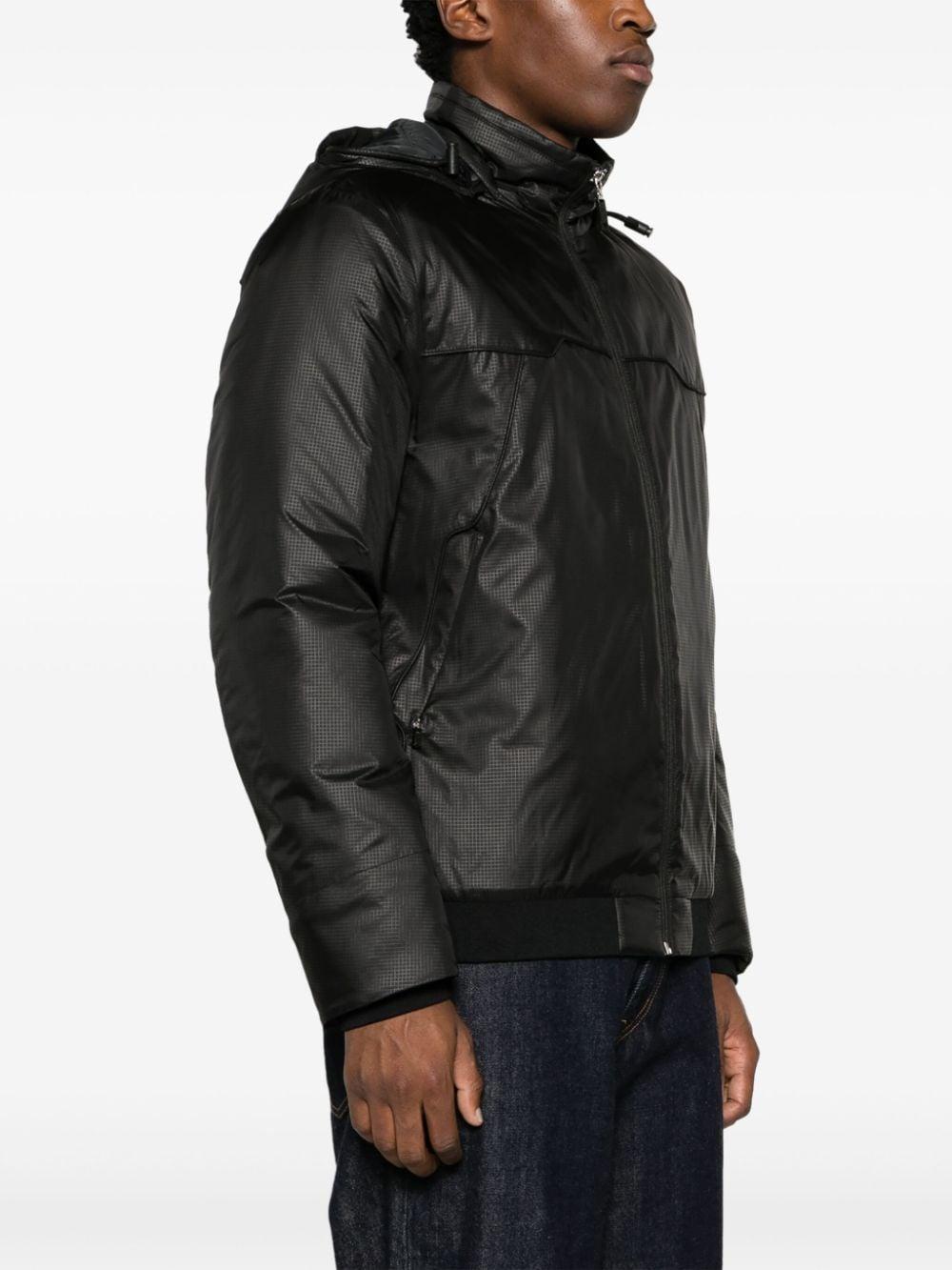 Zipped Hooded Lightweight Jacket In Black Product Image