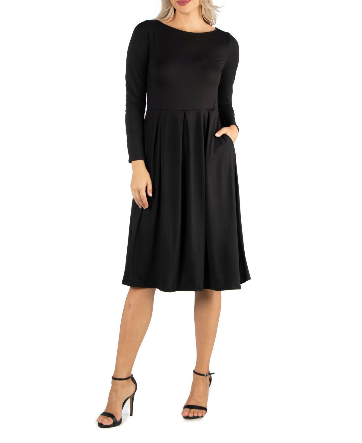 Womens Midi Length Fit and Flare Dress Product Image