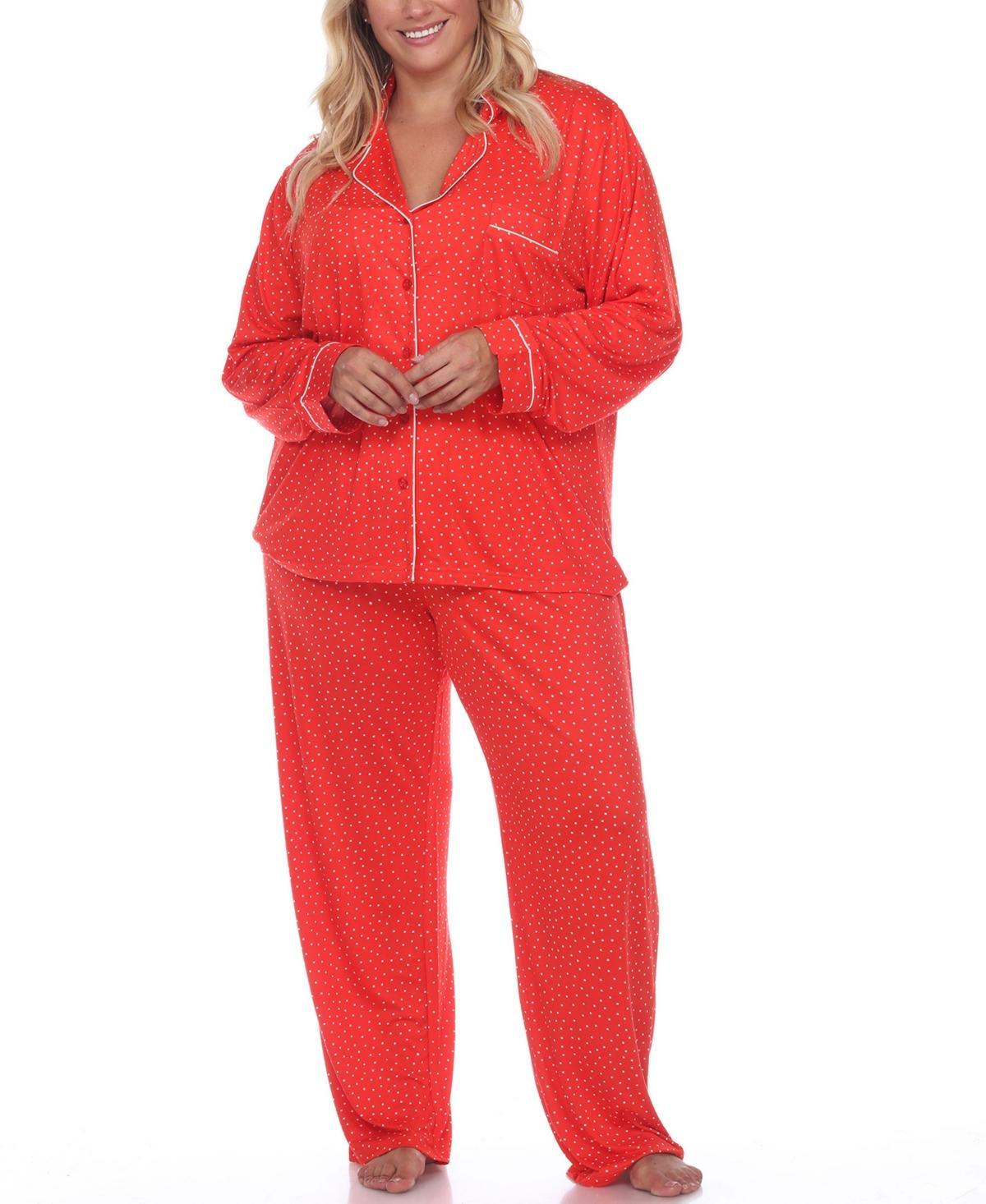 White Mark Womens Plus Size Pajama Set, 2 Piece Product Image