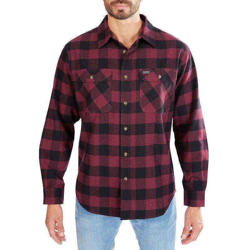 Mens Smiths Workwear Regular-Fit Plaid Two-Pocket Flannel Button-Down Shirt Grey Gray Product Image