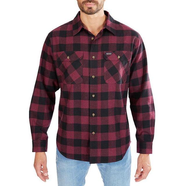 Mens Smiths Workwear Regular-Fit Buffalo Plaid Two-Pocket Flannel Button-Down Shirt Grey Raisin Product Image