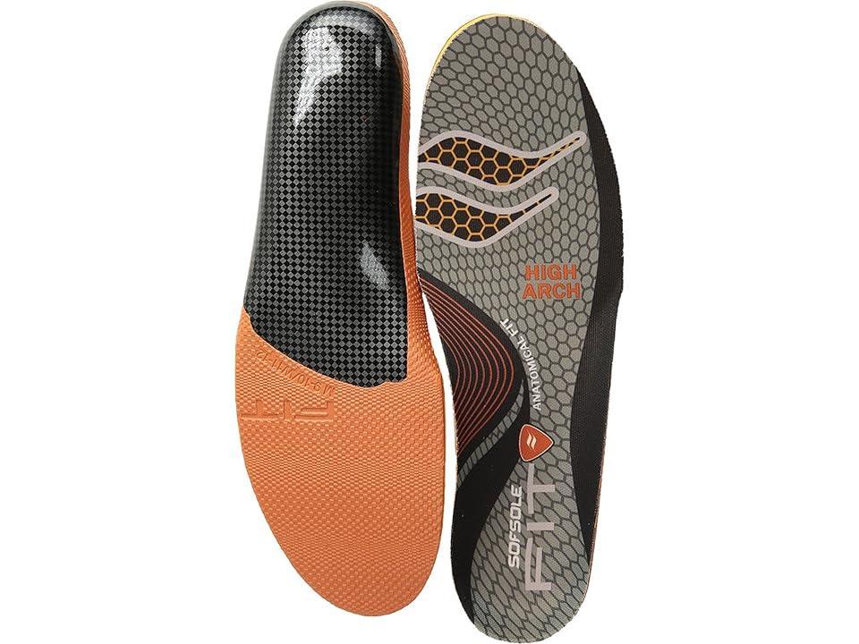 Sof Sole Fit Series High Arch Insole Orange) Men's Insoles Accessories Shoes Product Image