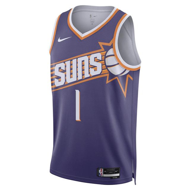 Mens and Womens Nike Devin Booker Purple Phoenix Suns Swingman Jersey - Icon Edition - Purple Product Image