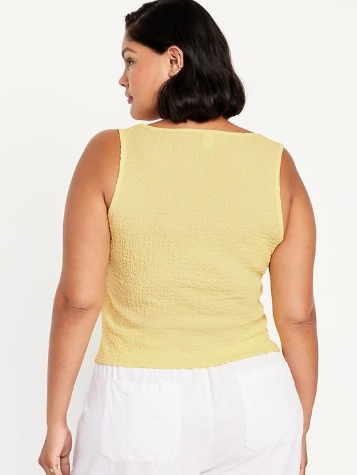 Square-Neck Textured Tank Top Product Image