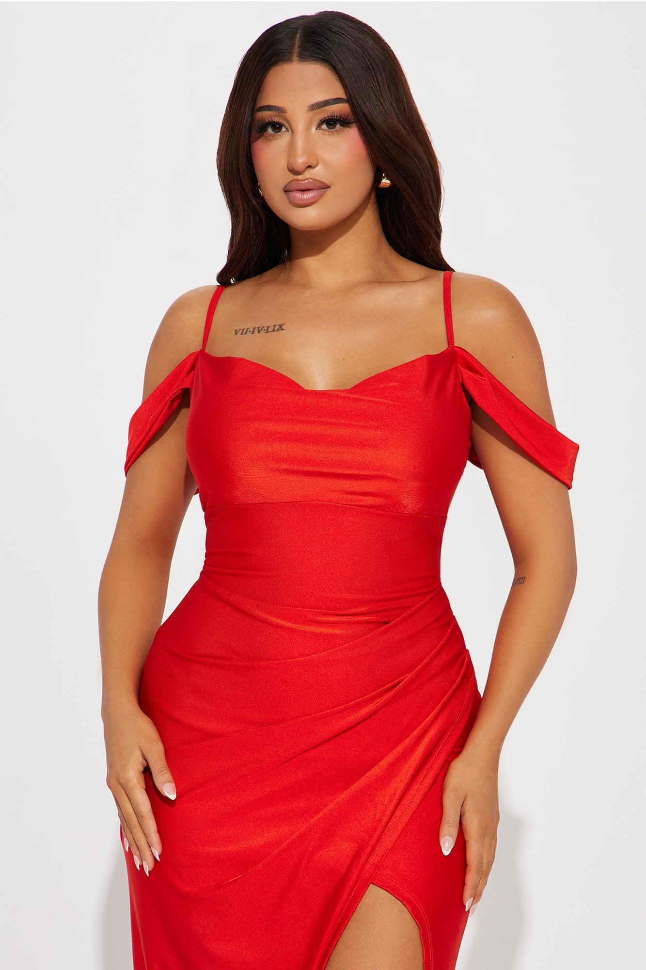 Kelilah Off Shoulder Gown - Orange Product Image