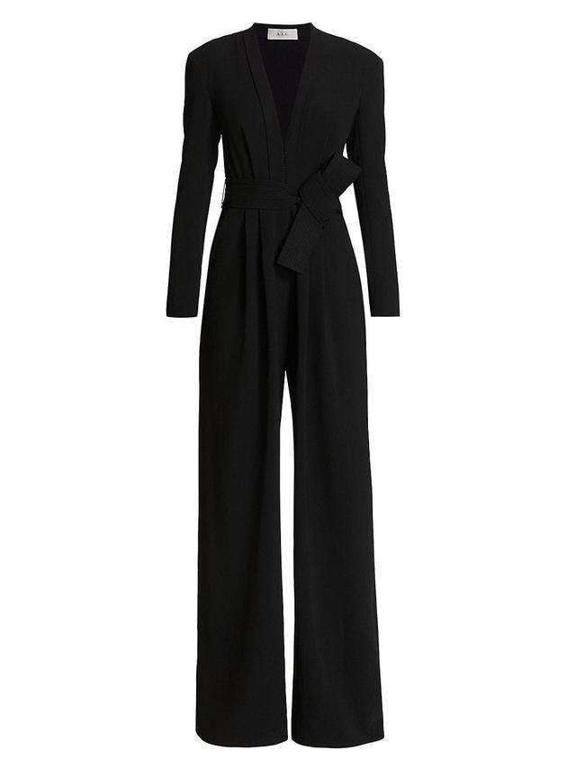 Womens Kieran II Belted Crepe Wide-Leg Jumpsuit Product Image