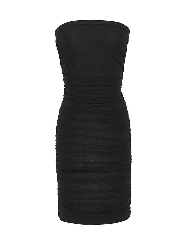 Womens Ruched Strapless Dress In Knit Product Image