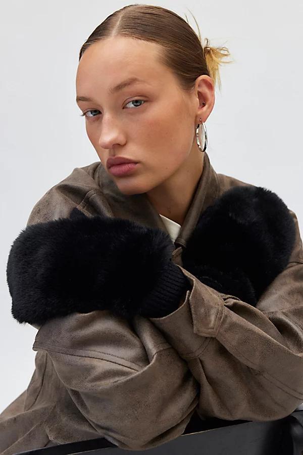 Faux Fur Convertible Mitten Womens at Urban Outfitters Product Image