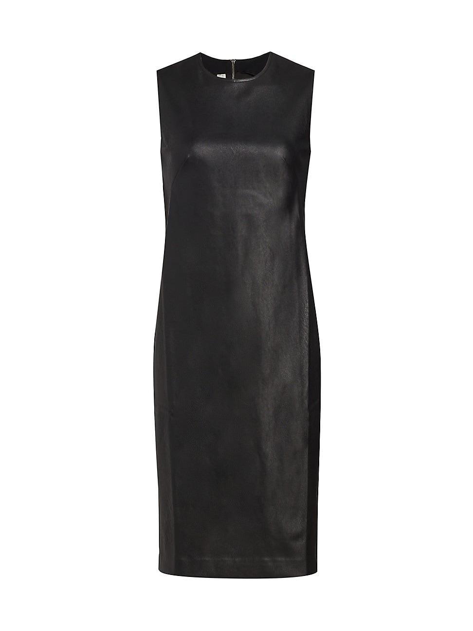 Womens Faux Leather Sheath Dress Product Image