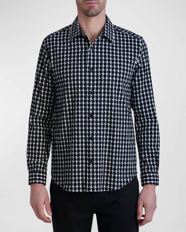 Mens Houndstooth Button-Down Shirt Product Image