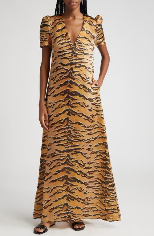 Womens Matchmaker Tiger-Print Silk Maxi Dress Product Image