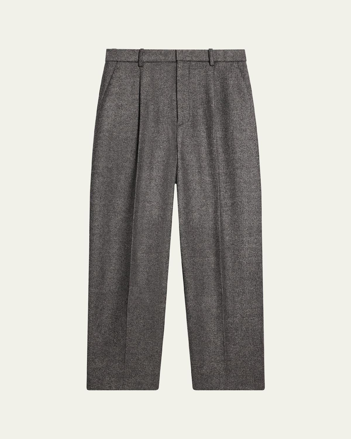 Men’s Melange Wool Pleated Pants Product Image