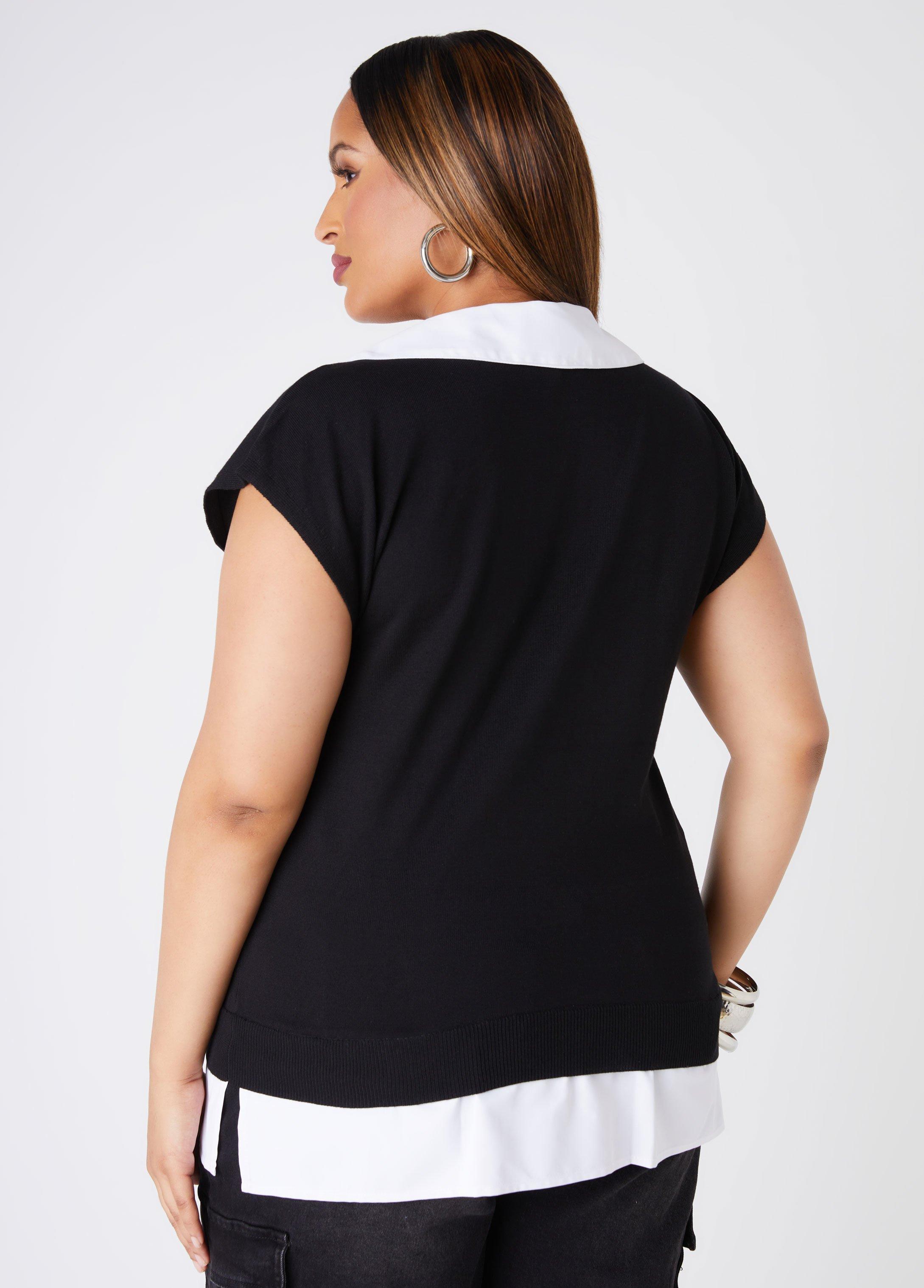 Poplin Paneled Sweater Product Image