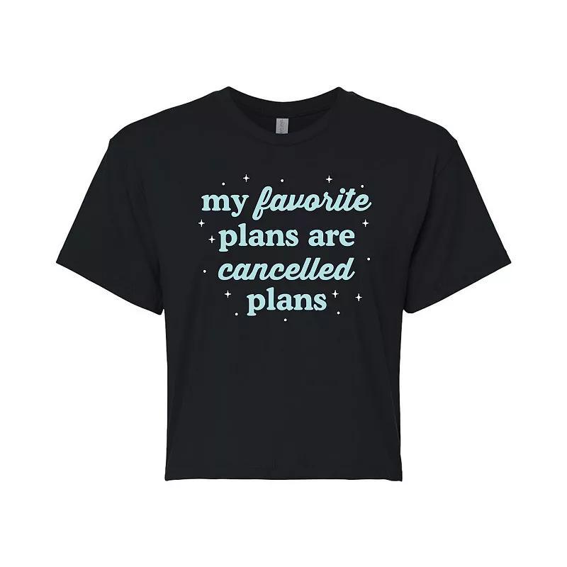 Juniors Cancelled Plans Cropped Graphic Tee, Girls Product Image