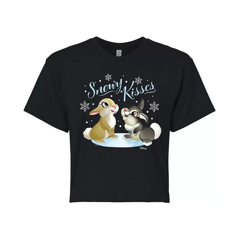 Disneys Bambi Womens Snowy Kisses Cropped Tee, Girls Product Image