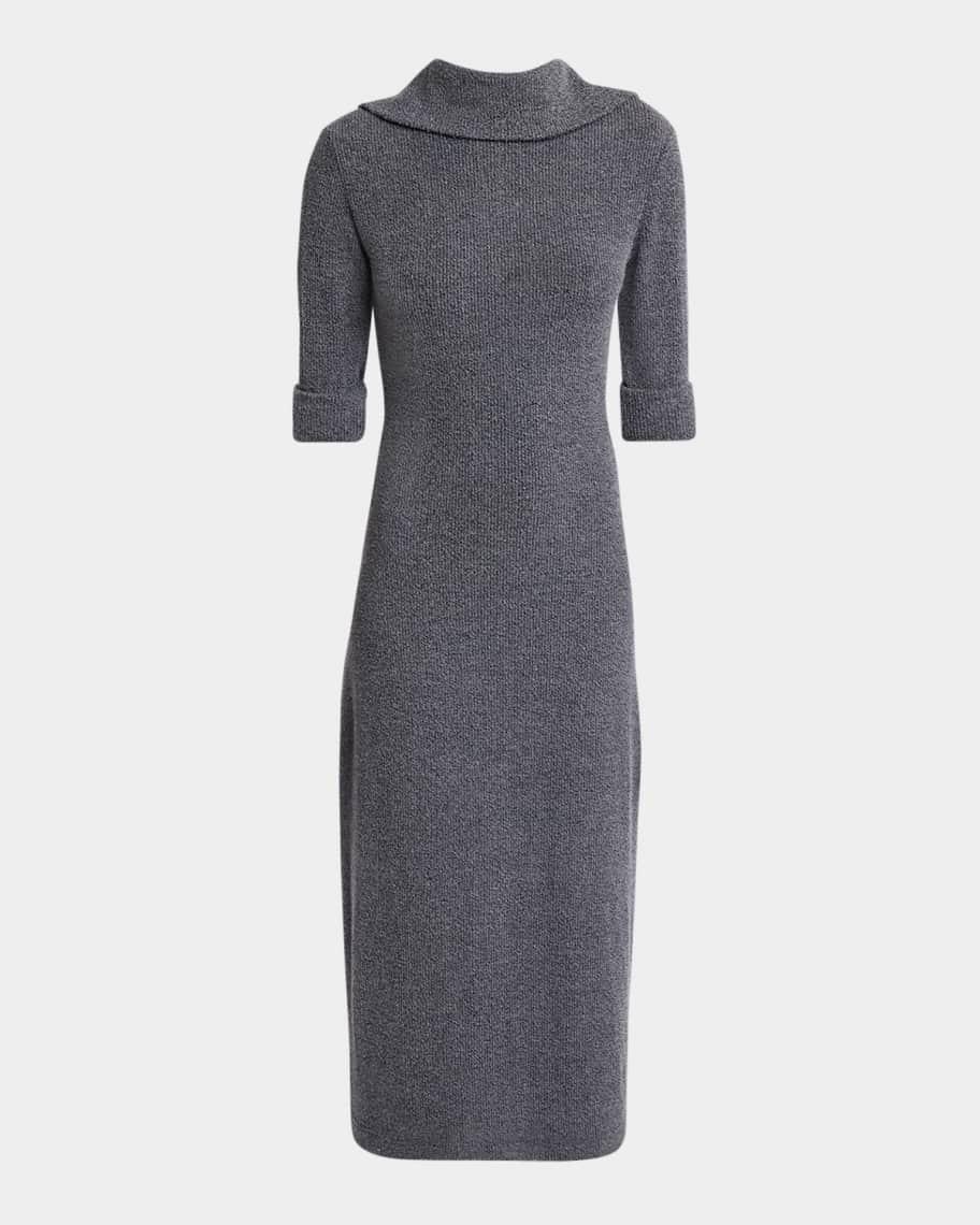 Cerine Ribbed Boucle Midi Dress Product Image