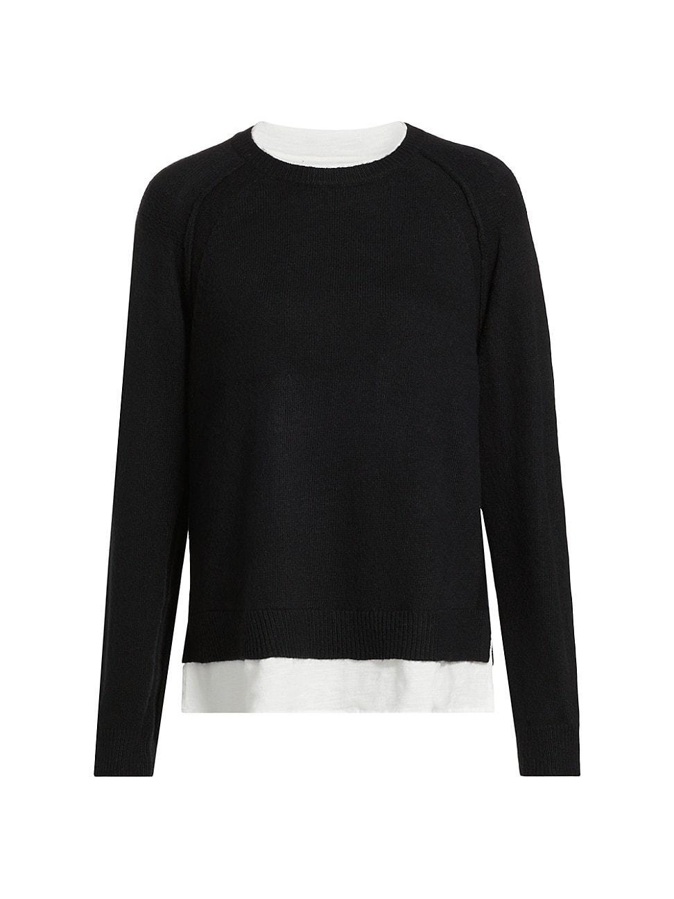 Womens Layered Two-Tone Knit Top Product Image