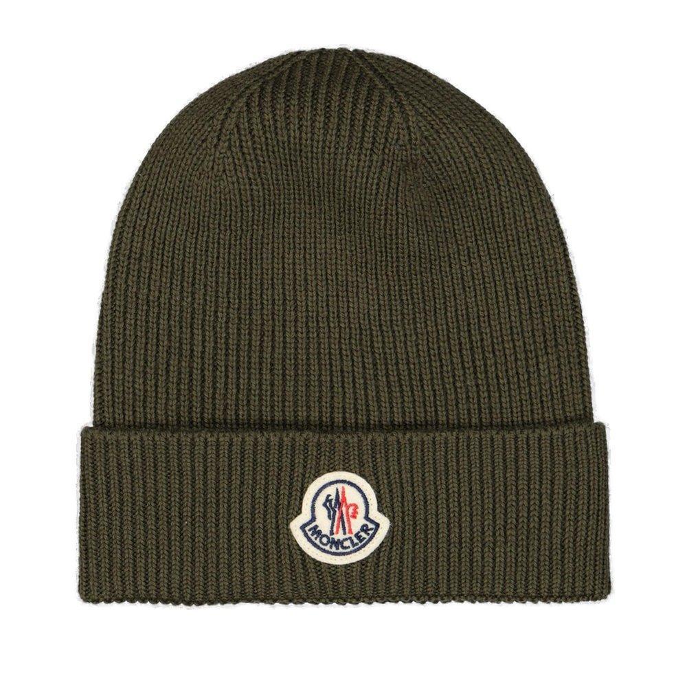 Logo Patch Ribbed Knit Beanie In Green product image