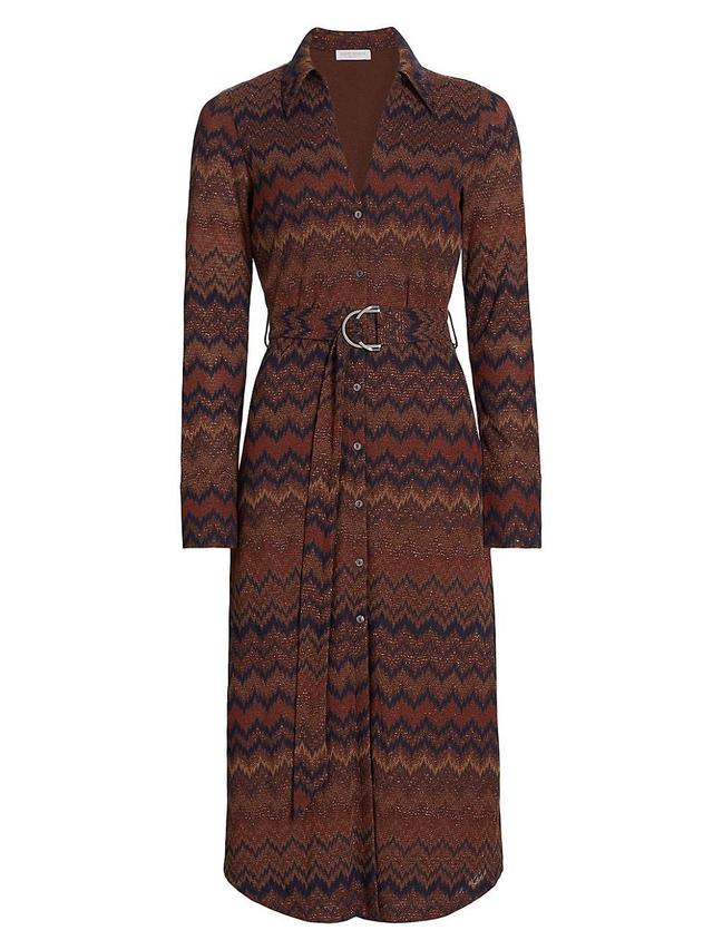 Womens Lydia Chevron Midi-Dress Product Image