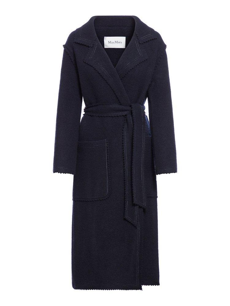 MAX MARA Locri Wool & Cashmere Long Coat In Blue Product Image