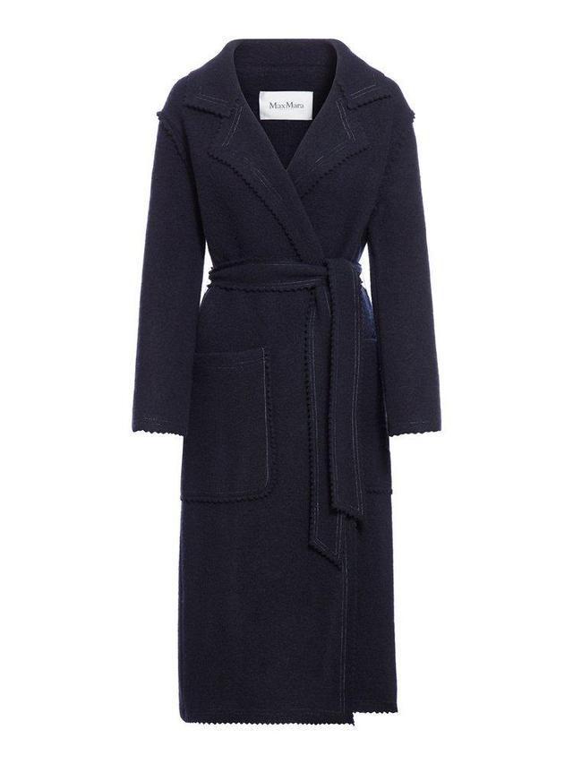 MAX MARA Locri Wool & Cashmere Long Coat In Blue Product Image