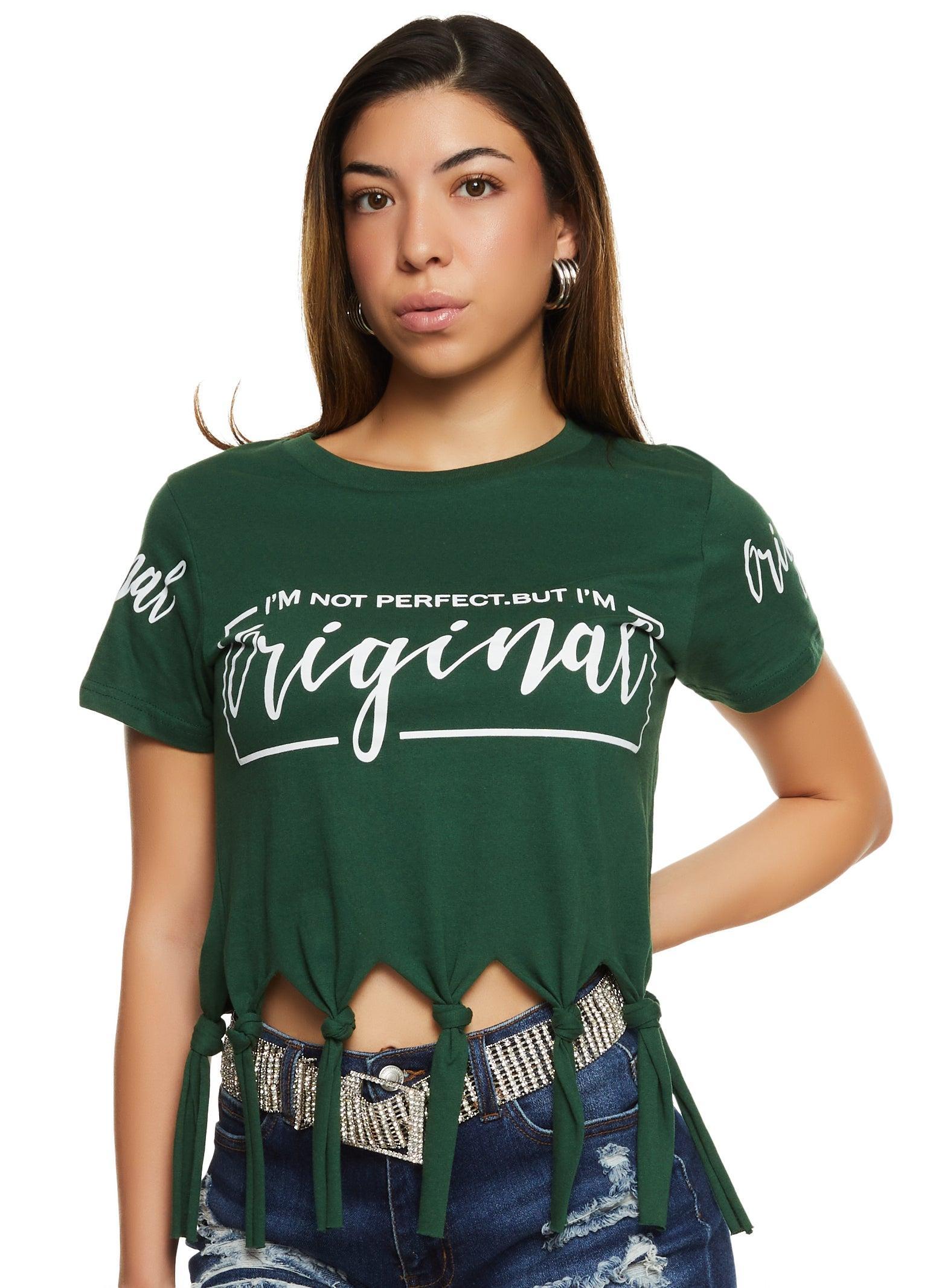 Womens Not Perfect But Im Original Knot Hem Graphic Tee Product Image